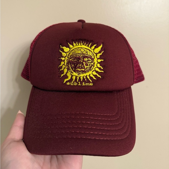 Urban Outfitters Accessories - Sublime Maroon Cap with Sun Embroidery